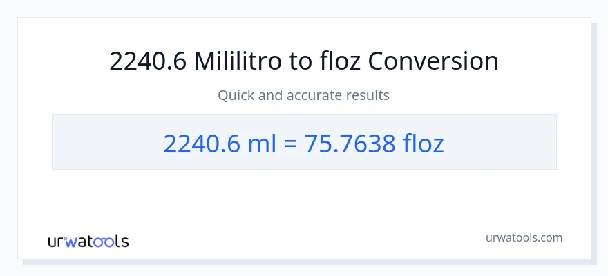 2240.6 mga mililitro patungong mga onsa ng likido na conversion