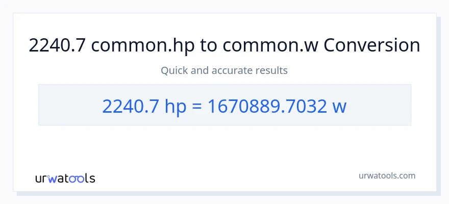 2240.7 horsepower to watts conversion