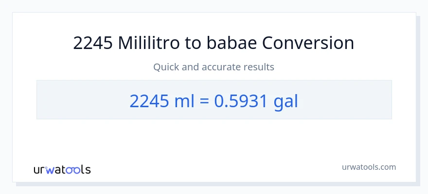 2245 mga mililitro patungong Mga galon na conversion