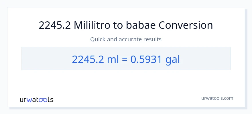 2245.2 mga mililitro patungong Mga galon na conversion