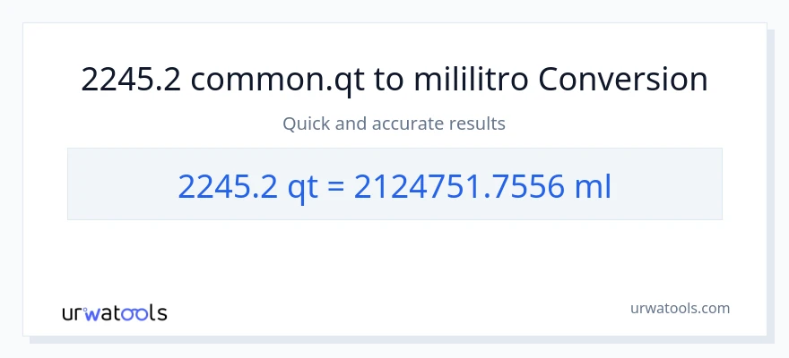 2245.2 Quarts patungong mga mililitro na conversion