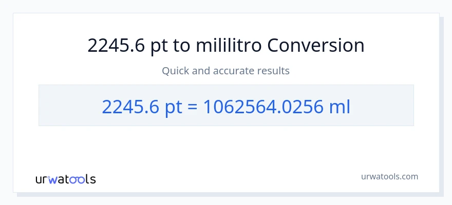 2245.6 Pints patungong mga mililitro na conversion
