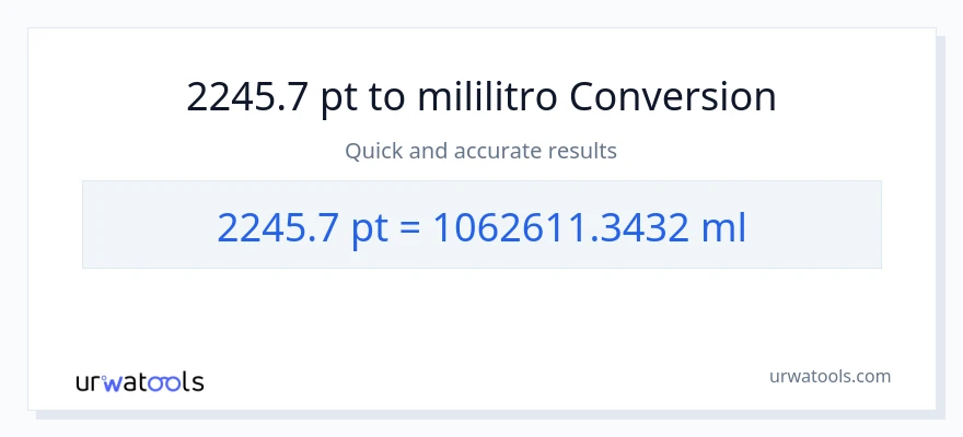 2245.7 Pints patungong mga mililitro na conversion
