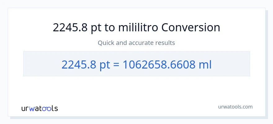 2245.8 Pints patungong mga mililitro na conversion
