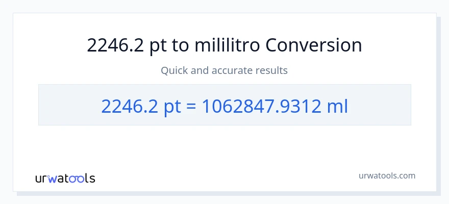 2246.2 Pints patungong mga mililitro na conversion