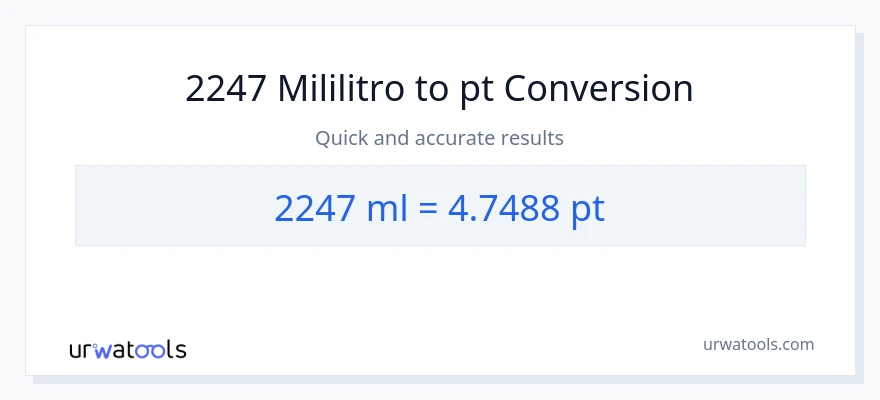 2247 mga mililitro patungong Pints na conversion