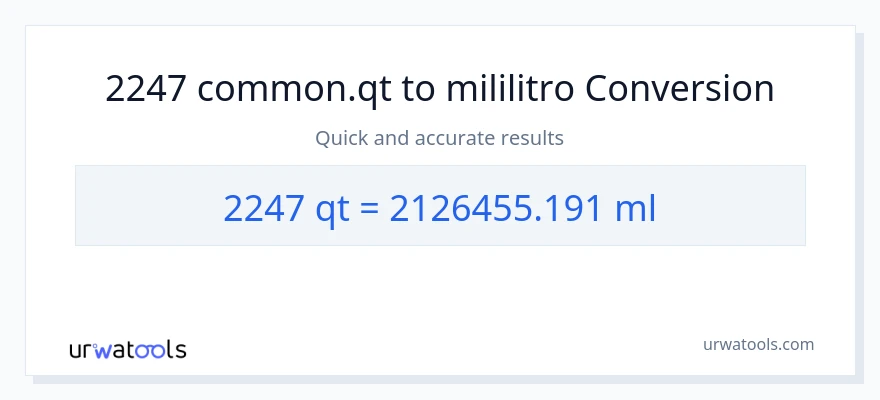2247 Quarts patungong mga mililitro na conversion