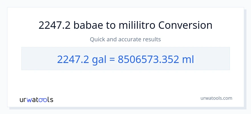 2247.2 Mga galon patungong mga mililitro na conversion
