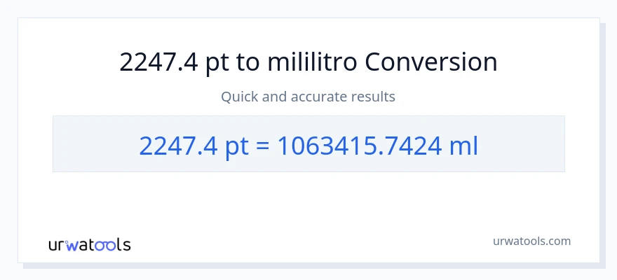 2247.4 Pints patungong mga mililitro na conversion