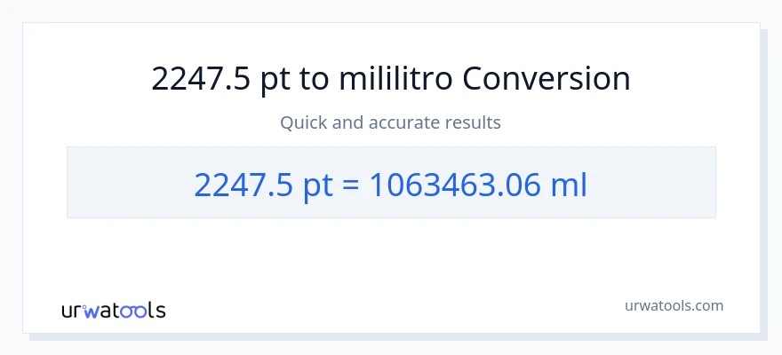 2247.5 Pints patungong mga mililitro na conversion