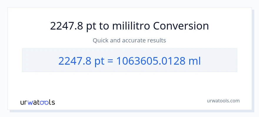 2247.8 Pints patungong mga mililitro na conversion