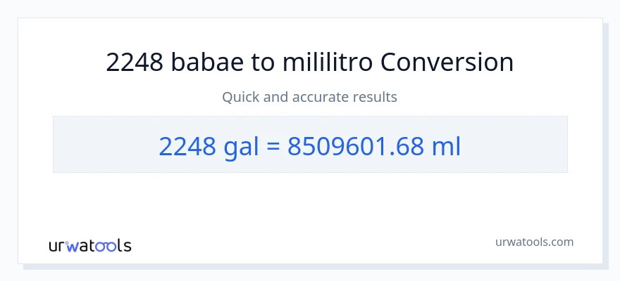2248 Mga galon patungong mga mililitro na conversion