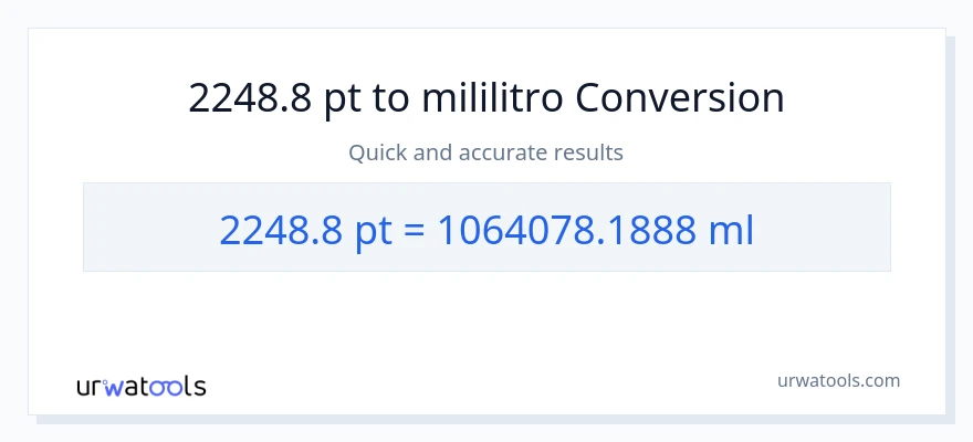 2248.8 Pints patungong mga mililitro na conversion