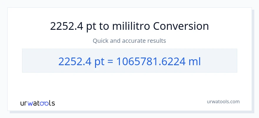 2252.4 Pints patungong mga mililitro na conversion
