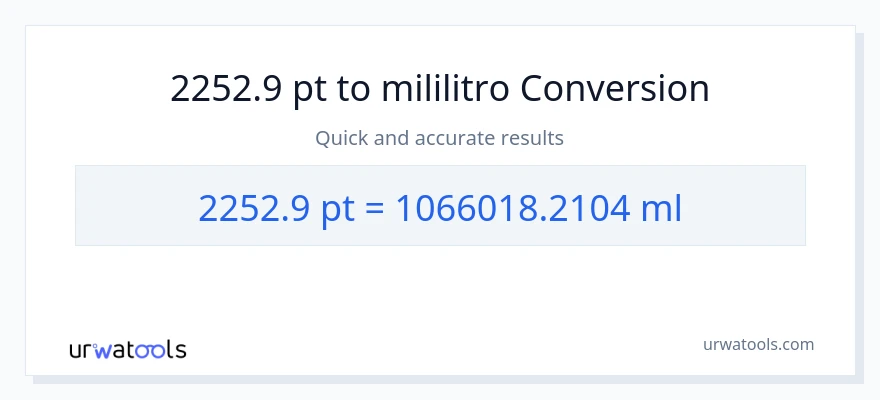 2252.9 Pints patungong mga mililitro na conversion