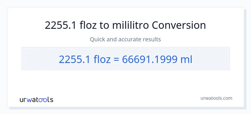 2255.1 mga onsa ng likido patungong mga mililitro na conversion