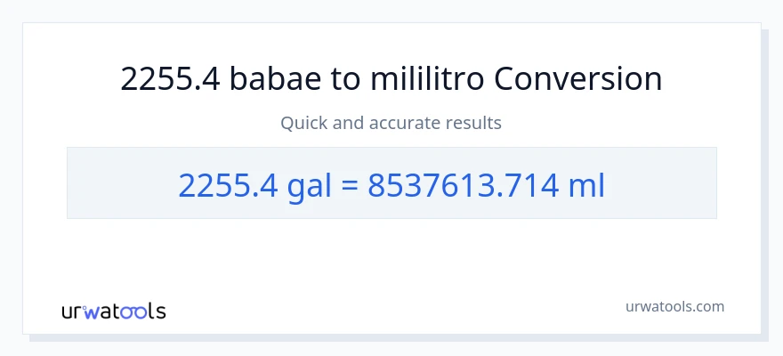 2255.4 Mga galon patungong mga mililitro na conversion