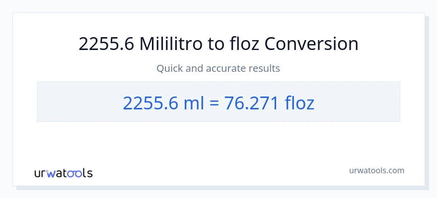 2255.6 mga mililitro patungong mga onsa ng likido na conversion