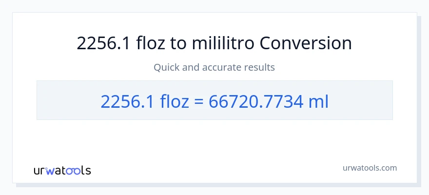 2256.1 mga onsa ng likido patungong mga mililitro na conversion