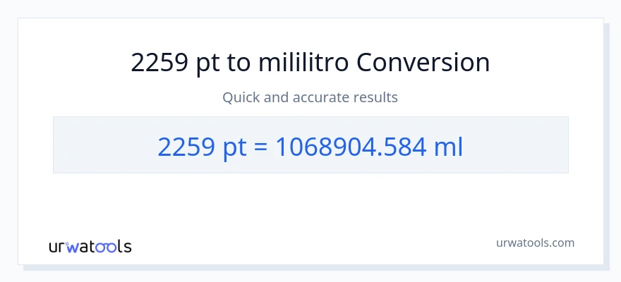 2259 Pints patungong mga mililitro na conversion