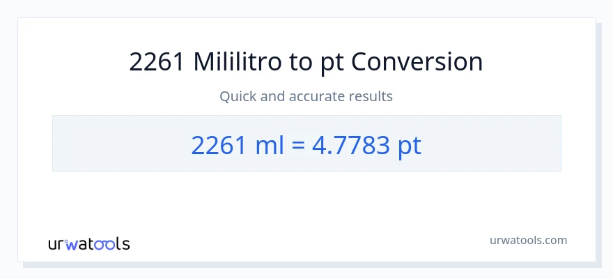 2261 mga mililitro patungong Pints na conversion