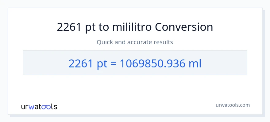 2261 Pints patungong mga mililitro na conversion