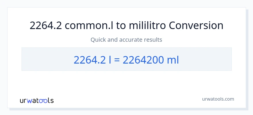 2264.2 Liters patungong mga mililitro na conversion
