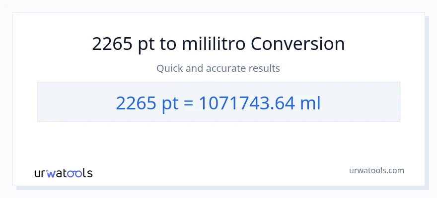 2265 Pints patungong mga mililitro na conversion