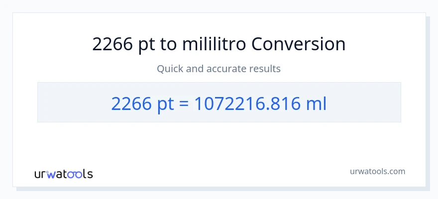 2266 Pints patungong mga mililitro na conversion