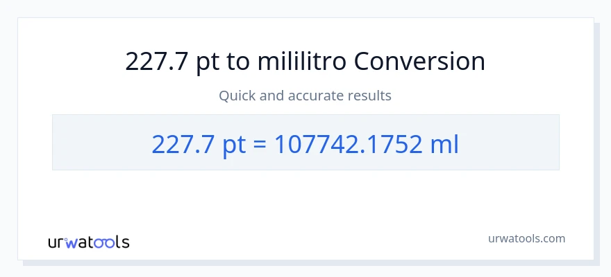 227.7 Pints patungong mga mililitro na conversion