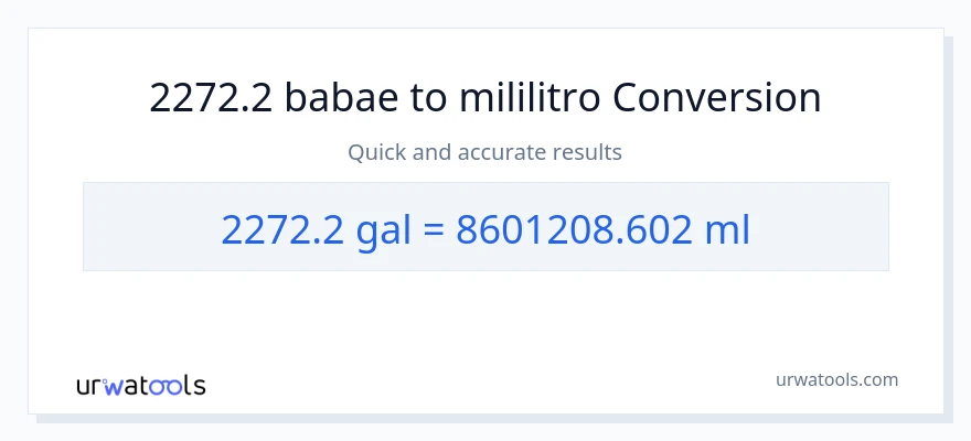 2272.2 Mga galon patungong mga mililitro na conversion
