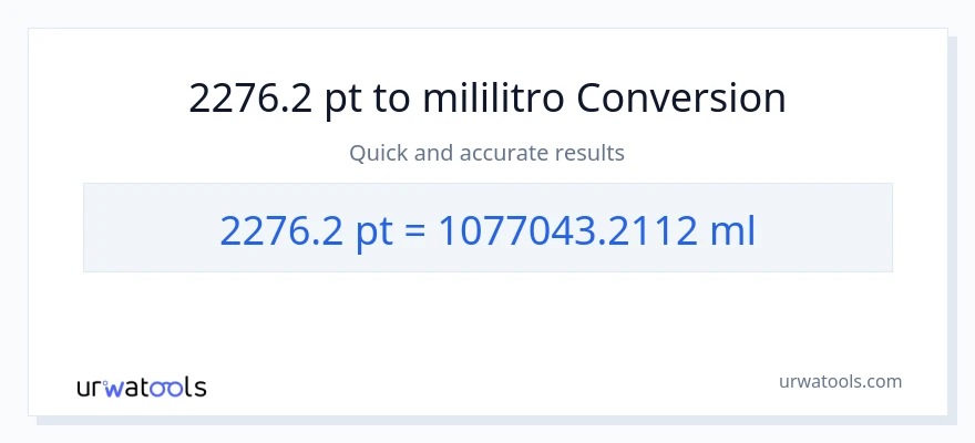 2276.2 Pints patungong mga mililitro na conversion