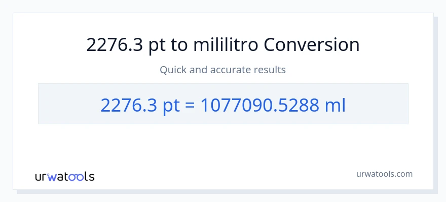 2276.3 Pints patungong mga mililitro na conversion