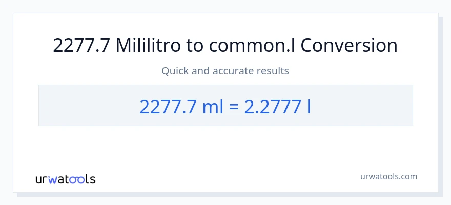 2277.7 mga mililitro patungong Liters na conversion