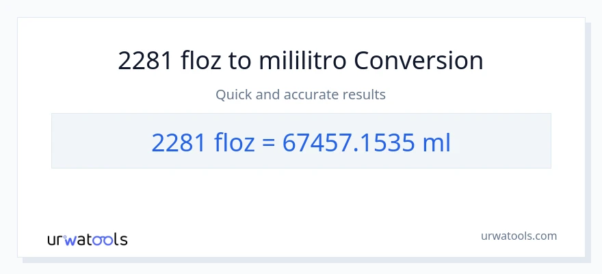 2281 mga onsa ng likido patungong mga mililitro na conversion