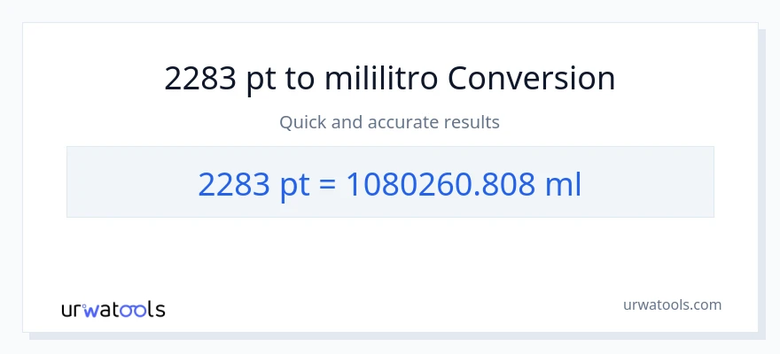 2283 Pints patungong mga mililitro na conversion