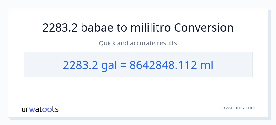 2283.2 Mga galon patungong mga mililitro na conversion