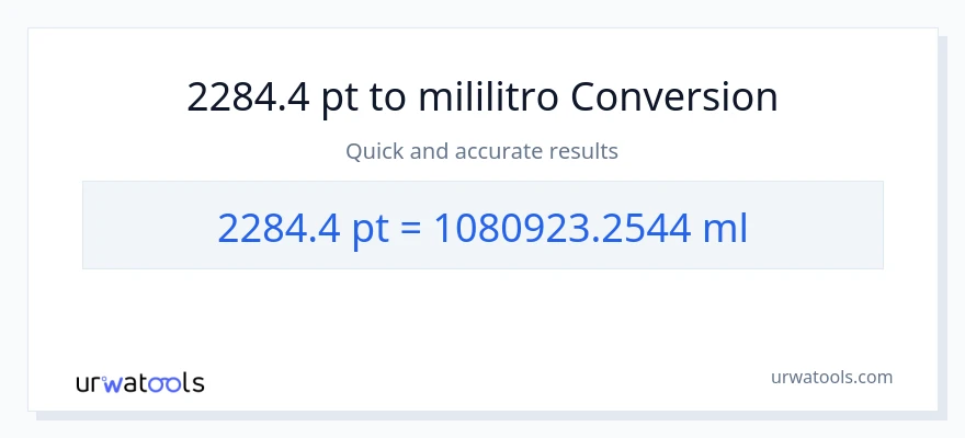 2284.4 Pints patungong mga mililitro na conversion