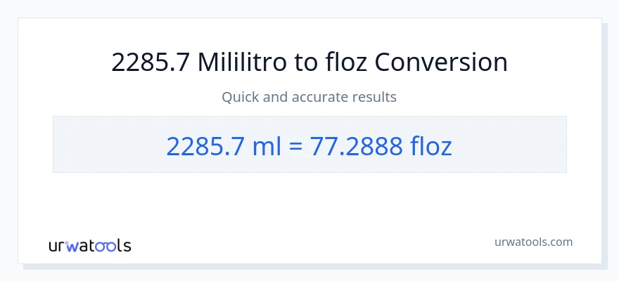 2285.7 mga mililitro patungong mga onsa ng likido na conversion