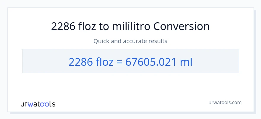 2286 mga onsa ng likido patungong mga mililitro na conversion