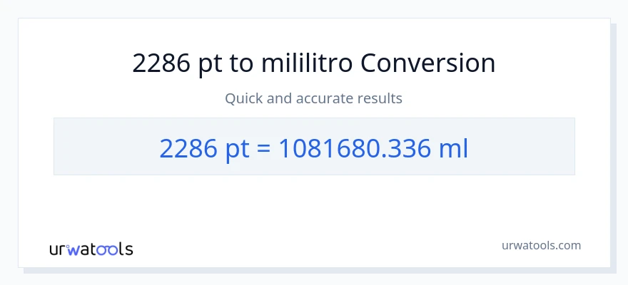 2286 Pints patungong mga mililitro na conversion