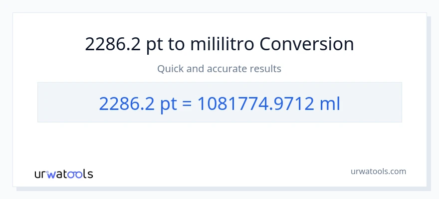 2286.2 Pints patungong mga mililitro na conversion