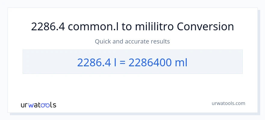2286.4 Liters patungong mga mililitro na conversion