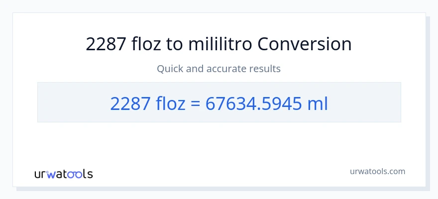 2287 mga onsa ng likido patungong mga mililitro na conversion