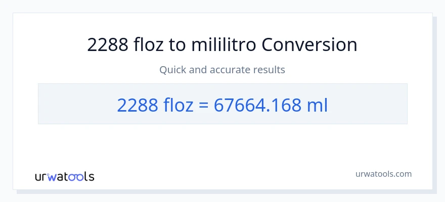 2288 mga onsa ng likido patungong mga mililitro na conversion