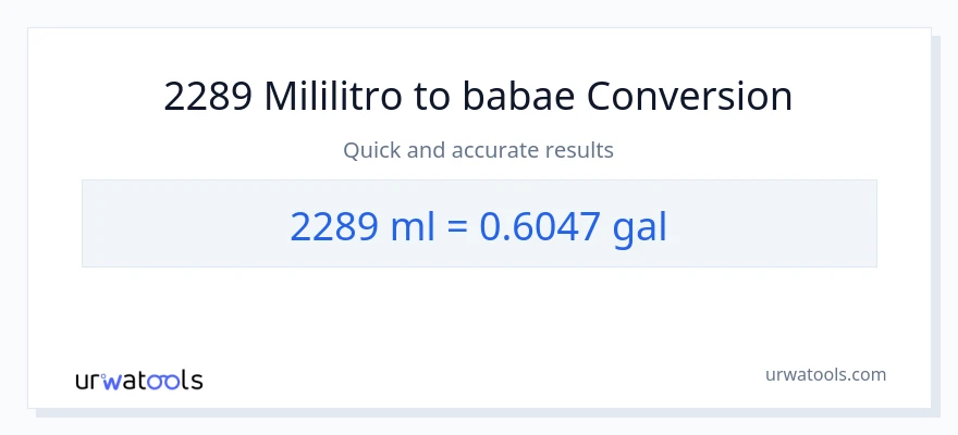 2289 mga mililitro patungong Mga galon na conversion