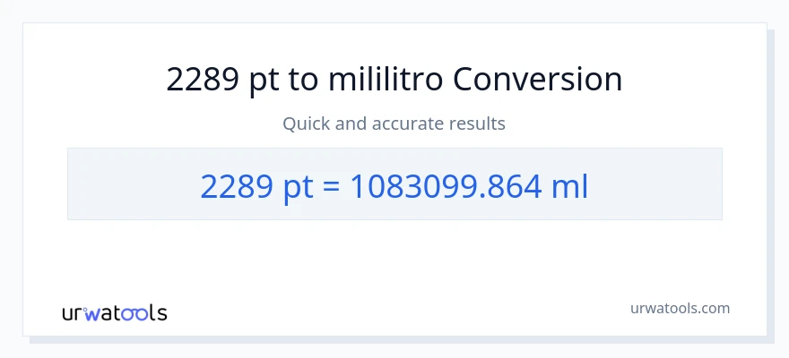 2289 Pints patungong mga mililitro na conversion