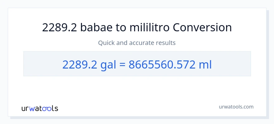 2289.2 Mga galon patungong mga mililitro na conversion