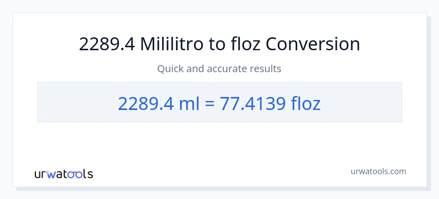 2289.4 mga mililitro patungong mga onsa ng likido na conversion