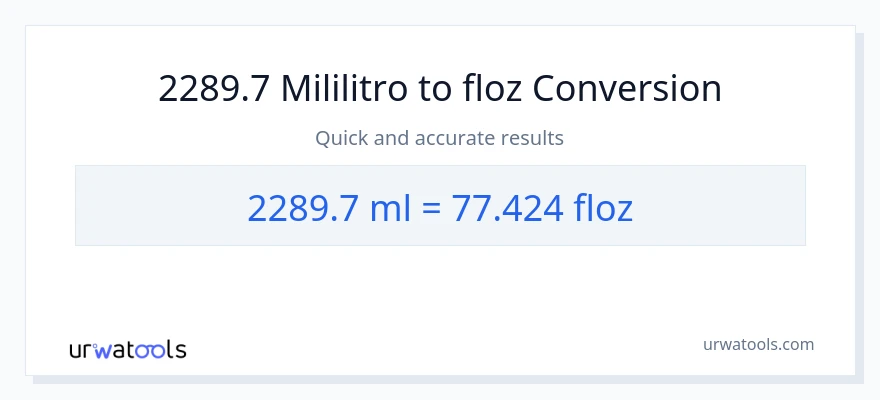 2289.7 mga mililitro patungong mga onsa ng likido na conversion